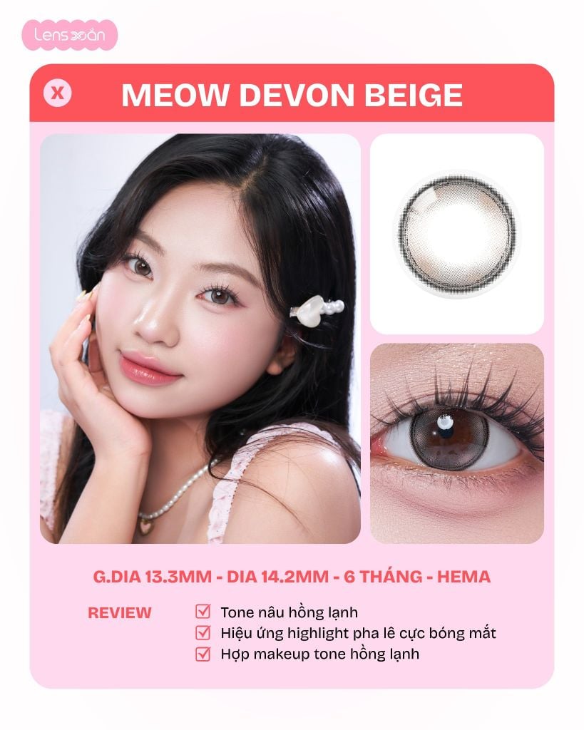 review 5 màu lens best seller restock full độ cận autumn brown ariel gray meow devon beige koshort gray scottish gray