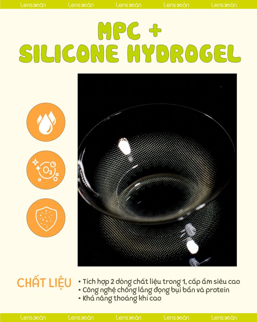 GLEE Gray OLOLA lens xám ánh sữa tự nhiên glowy.