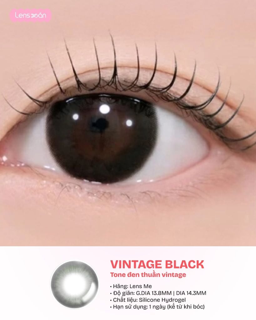 Youson Brown và Vintage Black lens Me giãn tròng tự nhiên 14.3mm