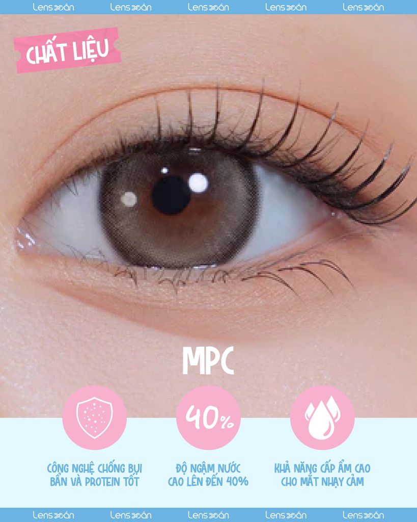 Bean Kristin Cold Brown – Lens nâu lạnh ánh khói 1 ngày cho makeup tone lạnh