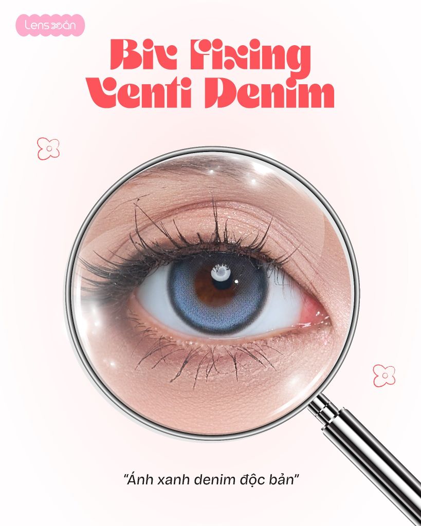 BIV Fixing Venti Denim lens xanh denim khóa trục không xoay chính hãng