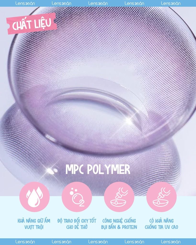 Poble Purple MYFiPN lens tím pastel tự nhiên