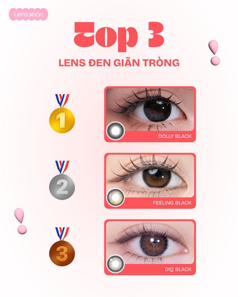 top 3 màu lens theo nhu cầu được yêu thích nhất năm 2025
