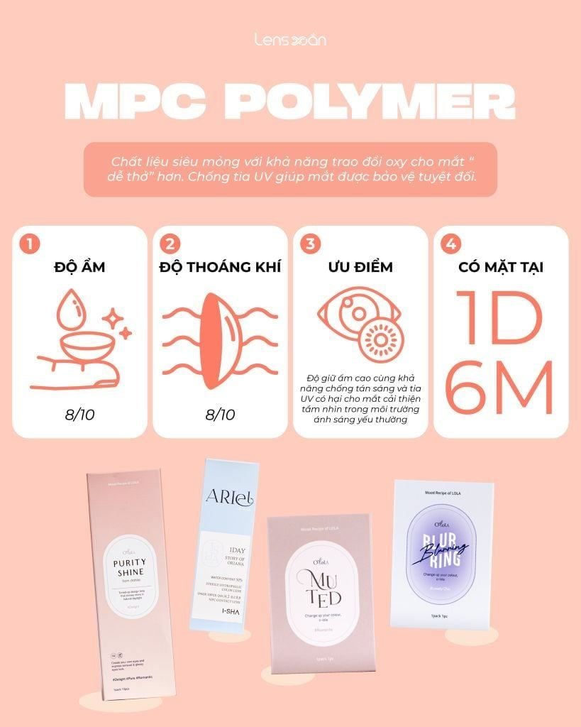 Lens MPC – Công nghệ sinh học, chống khô, dành cho mắt nhạy cảm