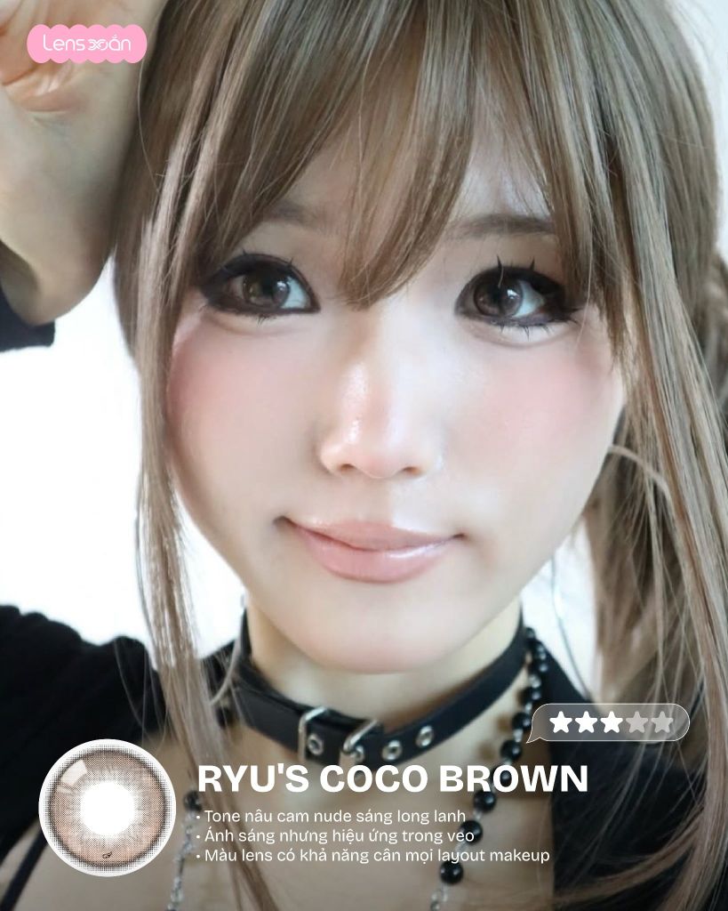 Ryu’s Coco Brown OLens lens nâu cam nude giãn tròng 14.5mm chính hãng