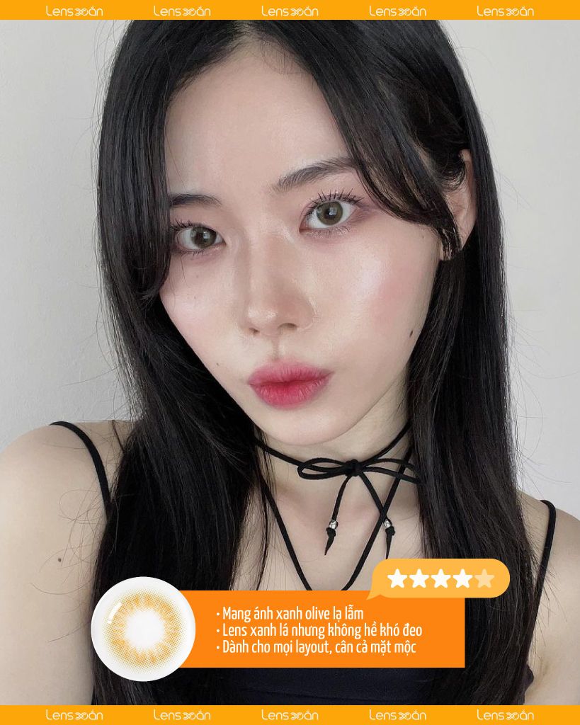 Scandi Olive – Lens xanh olive tự nhiên, hot trend 2025 | Lens Xoắn