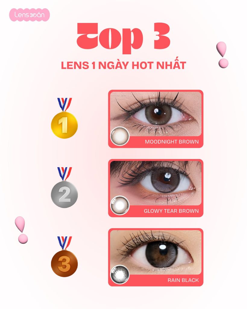 top 3 màu lens theo nhu cầu được yêu thích nhất năm 2025