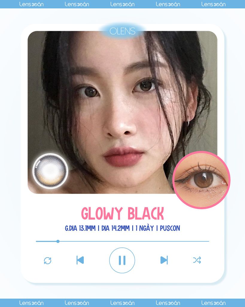 BST lens đen giãn tròng on trend 2025 tại Lens Xoắn