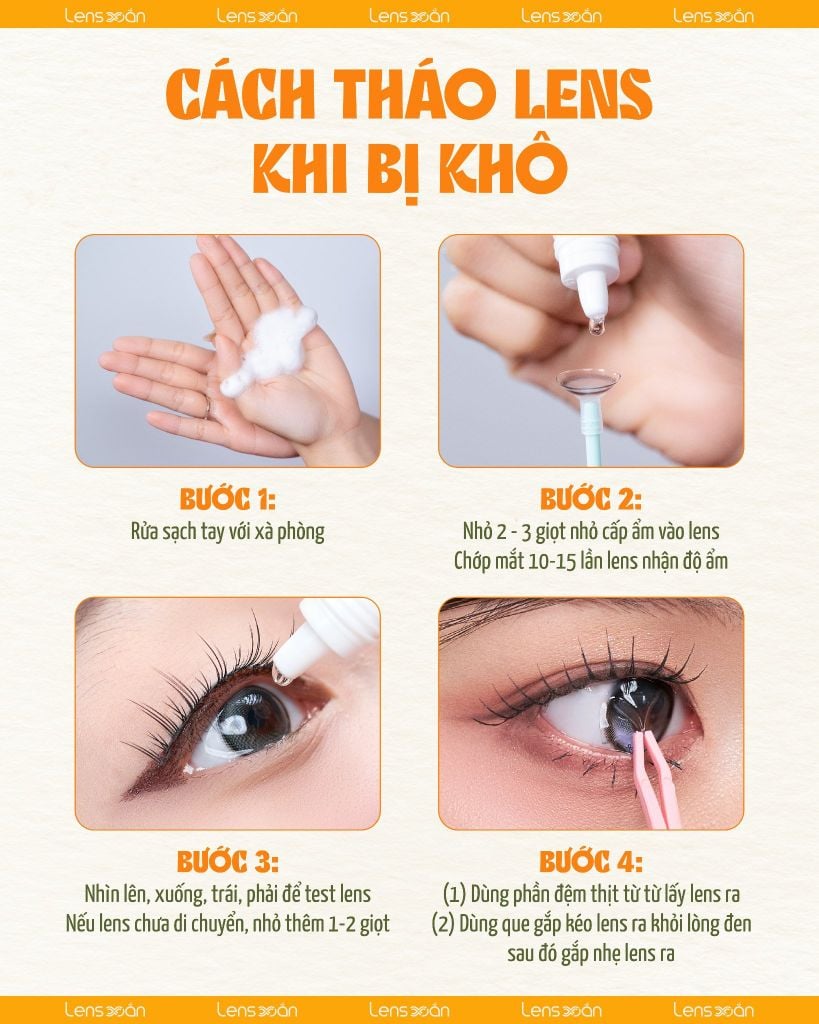 Mẹo tháo lens khi lens dính chặt vào mắt an toàn