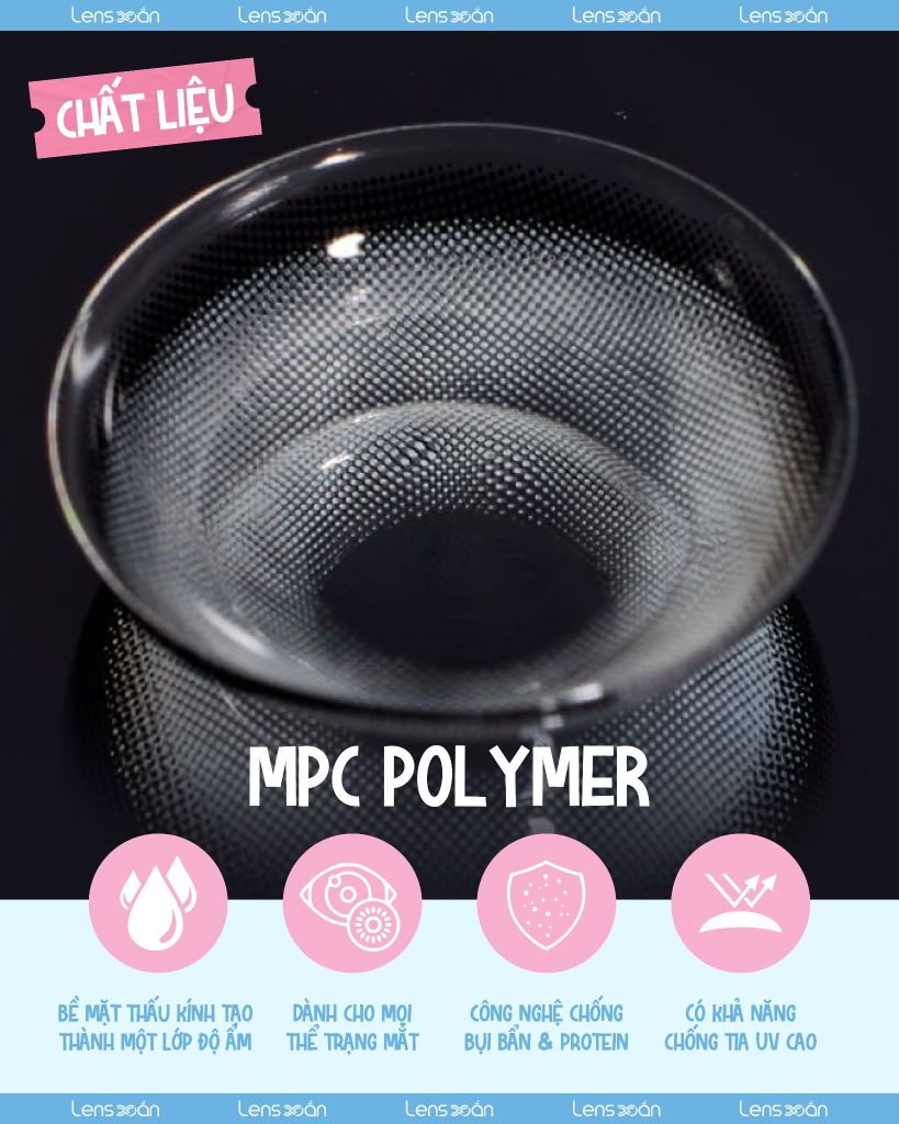 Lens Glint Gray Olola 1 ngày xám trắng sáng tây viền đậm cá tính