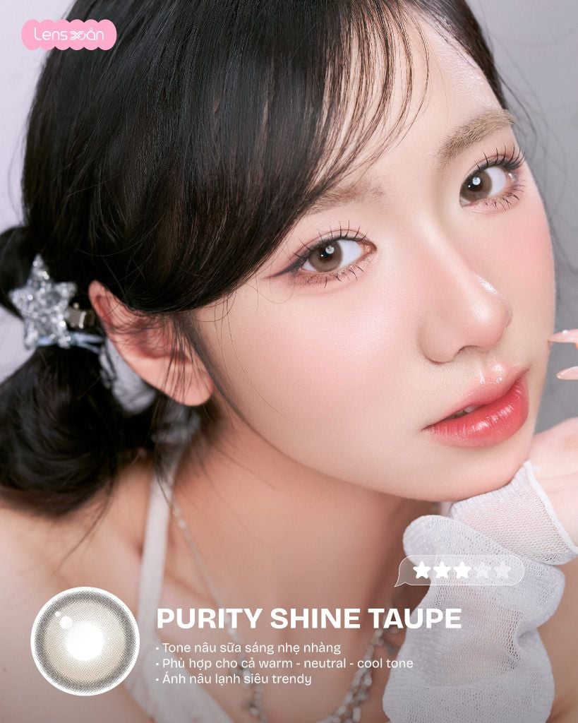 Purity Shine Taupe Brown Olola lens nâu sữa lạnh tự nhiên