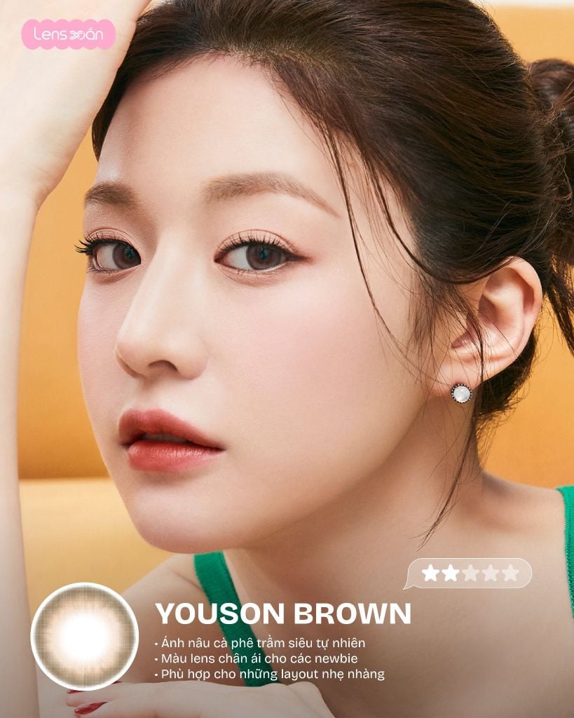 Youson Vintage Black lens đen tự nhiên giãn tròng 13.8mm chính hãng