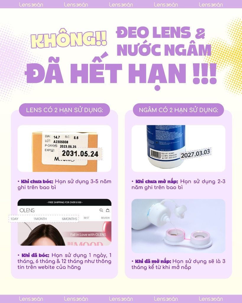 KHÔNG dùng lens và nước ngâm hết hạn – An toàn cho mắt từ Lens Xoắn