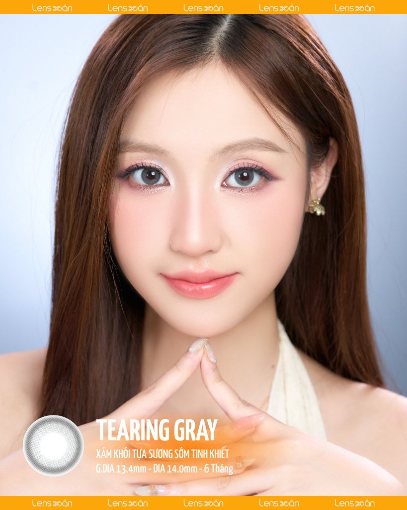 Lens xám khói Tearing Gray – màu trong veo, viền mảnh, cho ánh nhìn tự nhiên