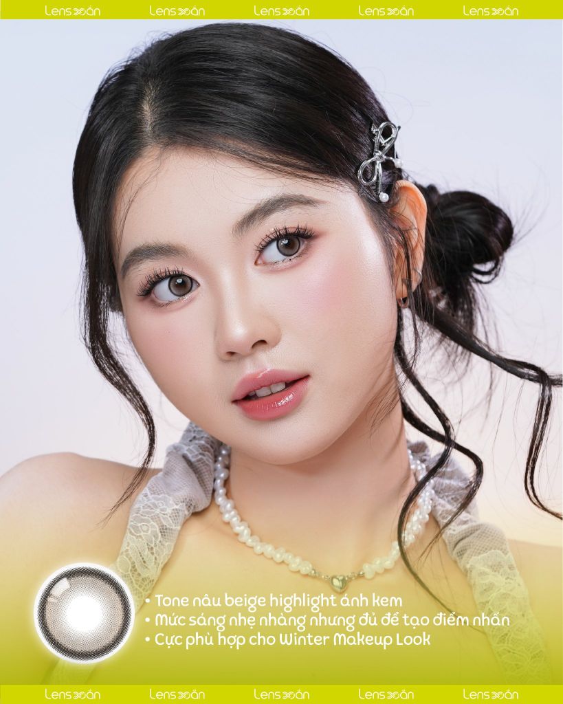 Lens Mousse Taupe Beige OLOLA – Nâu Be Highlight Ánh Khói Cho Makeup Mùa Đông