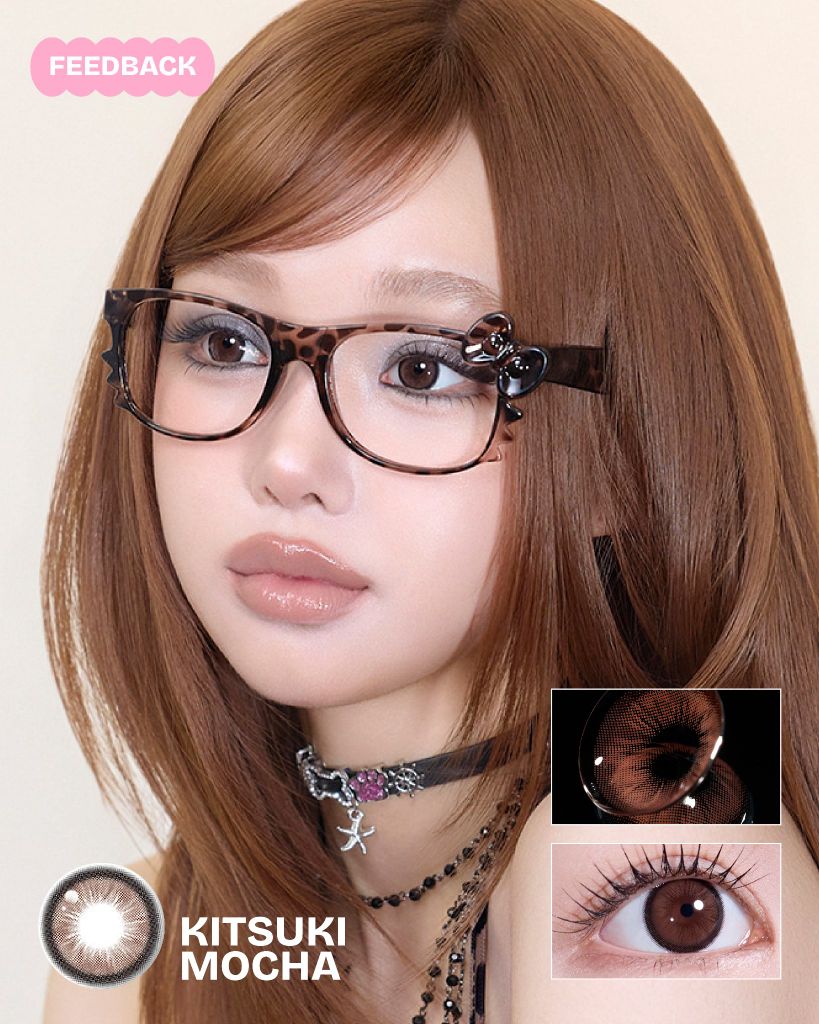 Kitsuki Collection MYFIPN lens giãn tròng 14.5 mocha charcoal chính hãng Lens Xoắn
