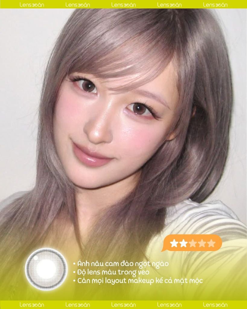 Mottle Peach ROM’U lens nâu cam đào trong veo