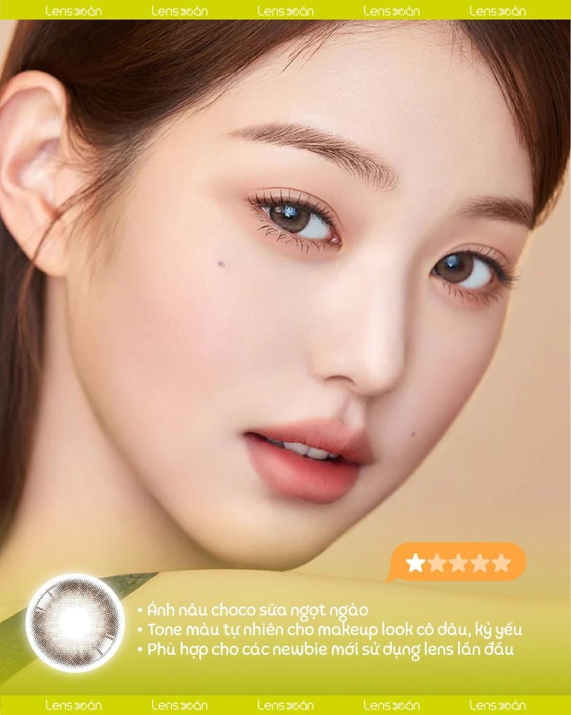 Lens A to Z Brown Hapa Kristin màu nâu choco sữa giãn tròng 13.9mm
