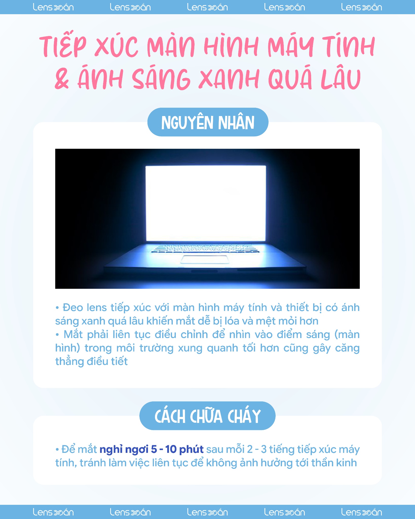 Đeo lens bị nhức đầu do sai độ cận và đeo quá thời gian khuyến cáo