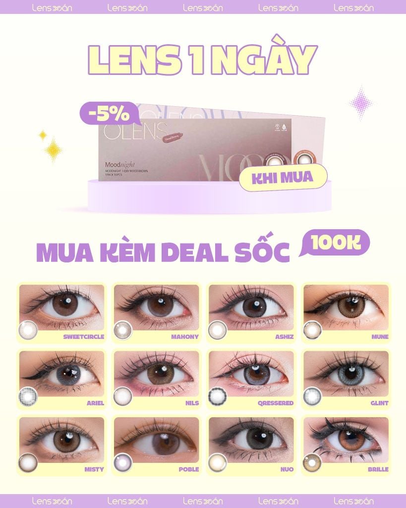Deal lens 1 ngày Moodnight Glowy Tear – Shopee Lens Xoắn 15/10