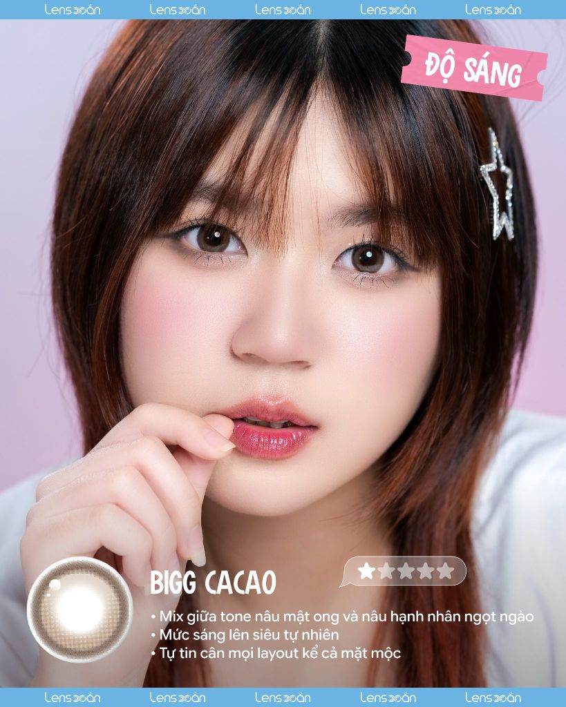 Lens Bigg Cacao MYFiPN nâu cacao hack mắt to tròn tự nhiên