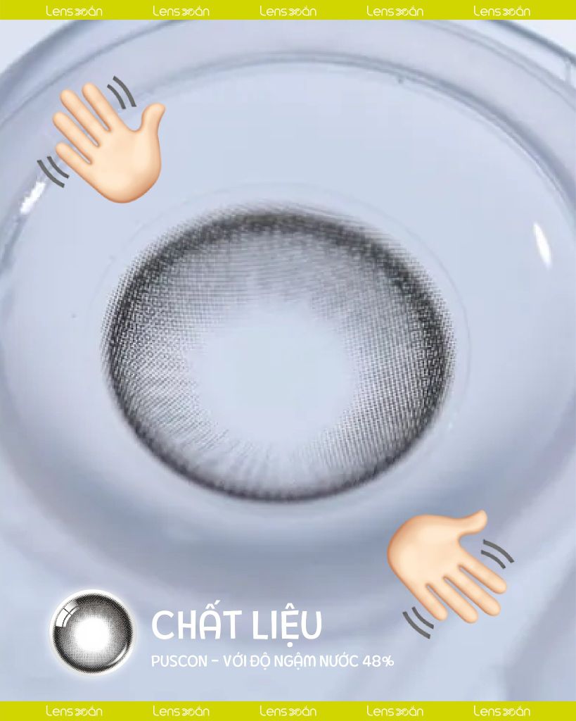 Rain Black OLENS – Lens đen giãn tròng ánh bạc highlight Hàn Quốc tại Lens Xoắn