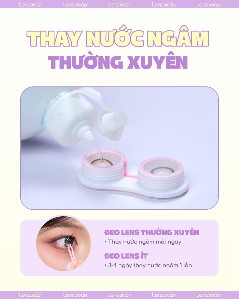 Lịch thay nước ngâm lens – Bí kíp giữ lens sạch từ Lens Xoắn