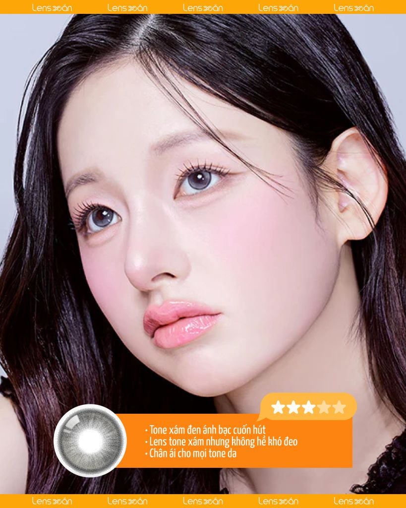 Meow Scottish Gray – Lens xám bạc ánh sao băng long lanh, chính hãng Lens Xoắn