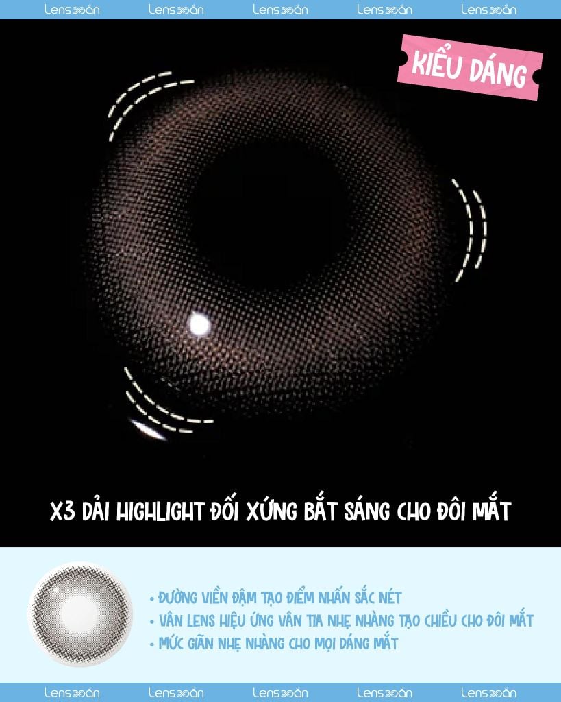 Bean Kristin Cold Brown – Lens nâu lạnh ánh khói 1 ngày cho makeup tone lạnh