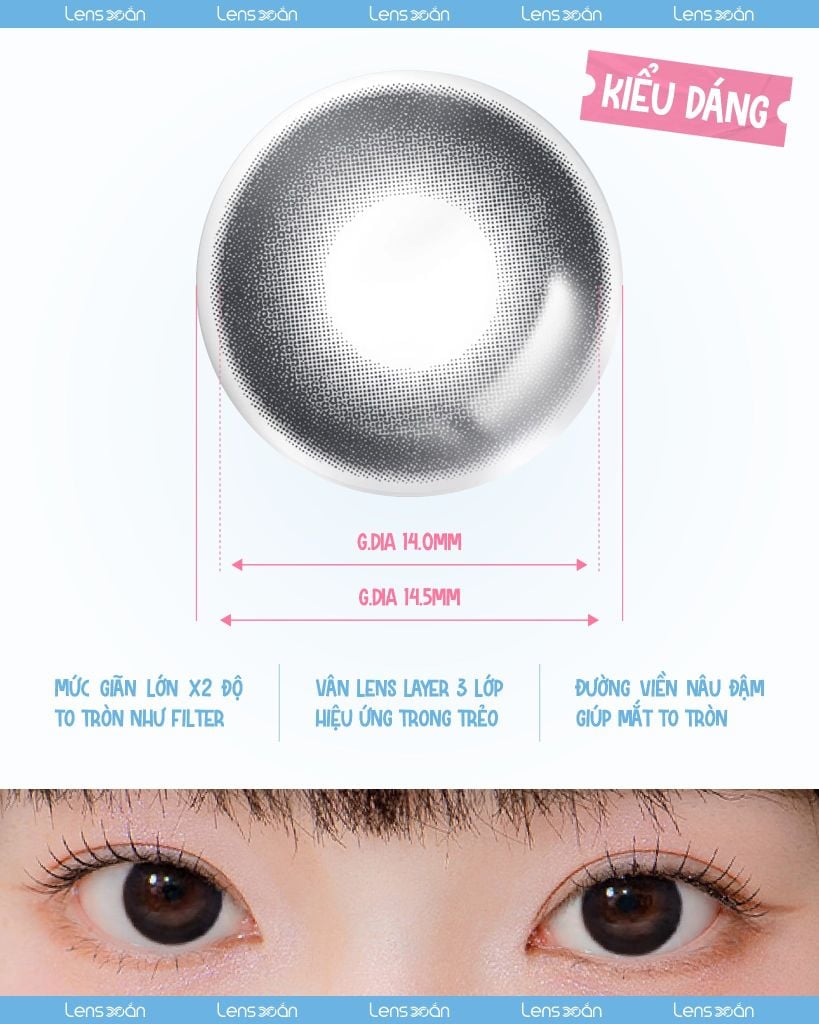 BESO Black 14.5 – Lens đen baby giãn tròng 1 ngày tự nhiên