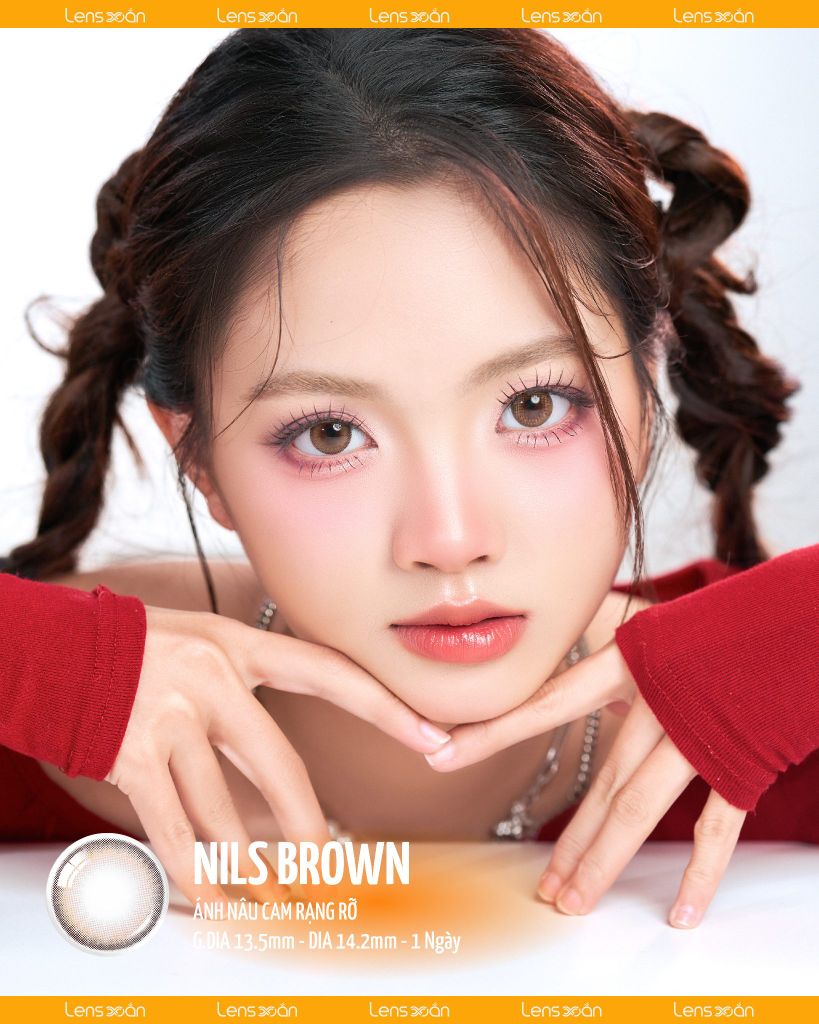 NILS BROWN – Lens nâu cam ấm rạng rỡ, top seller mùa kỷ yếu | Lens Xoắn