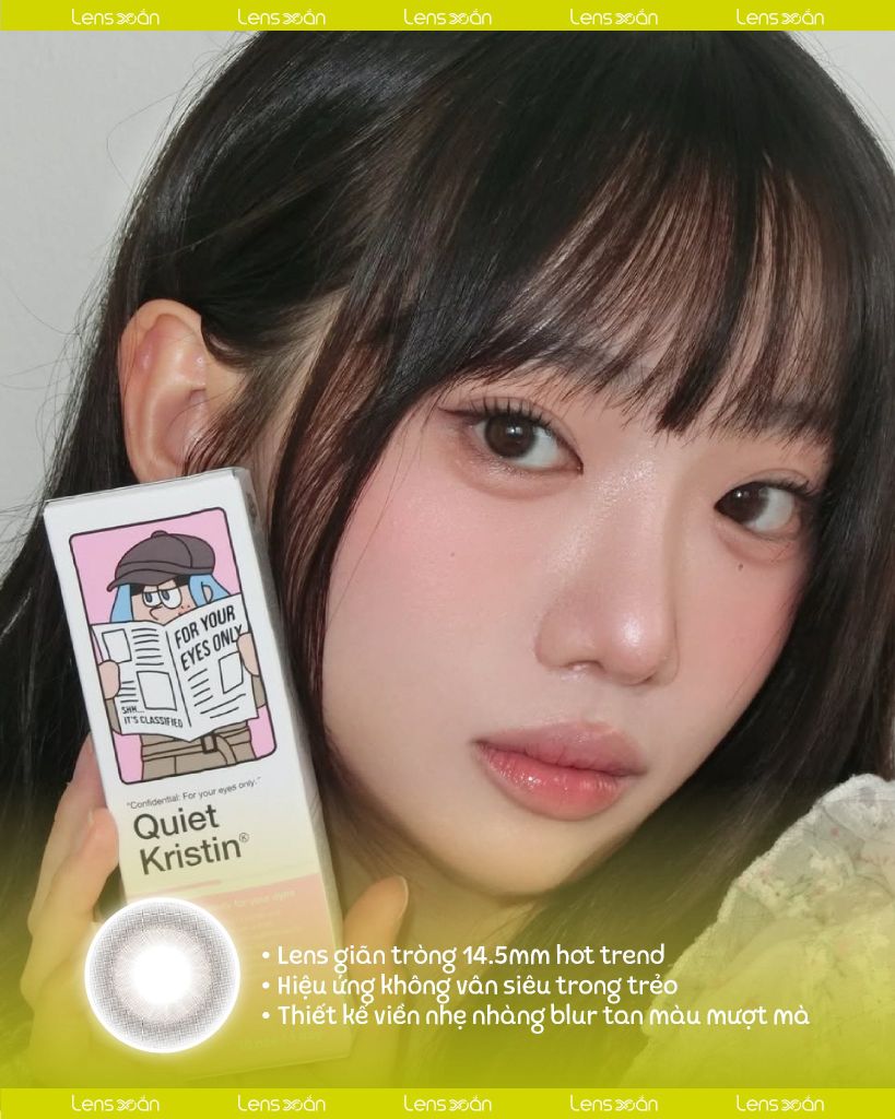 Quiet Kristin Glow Brown Hapa Kristin lens nâu cacao phủ bóng glowy tự nhiên