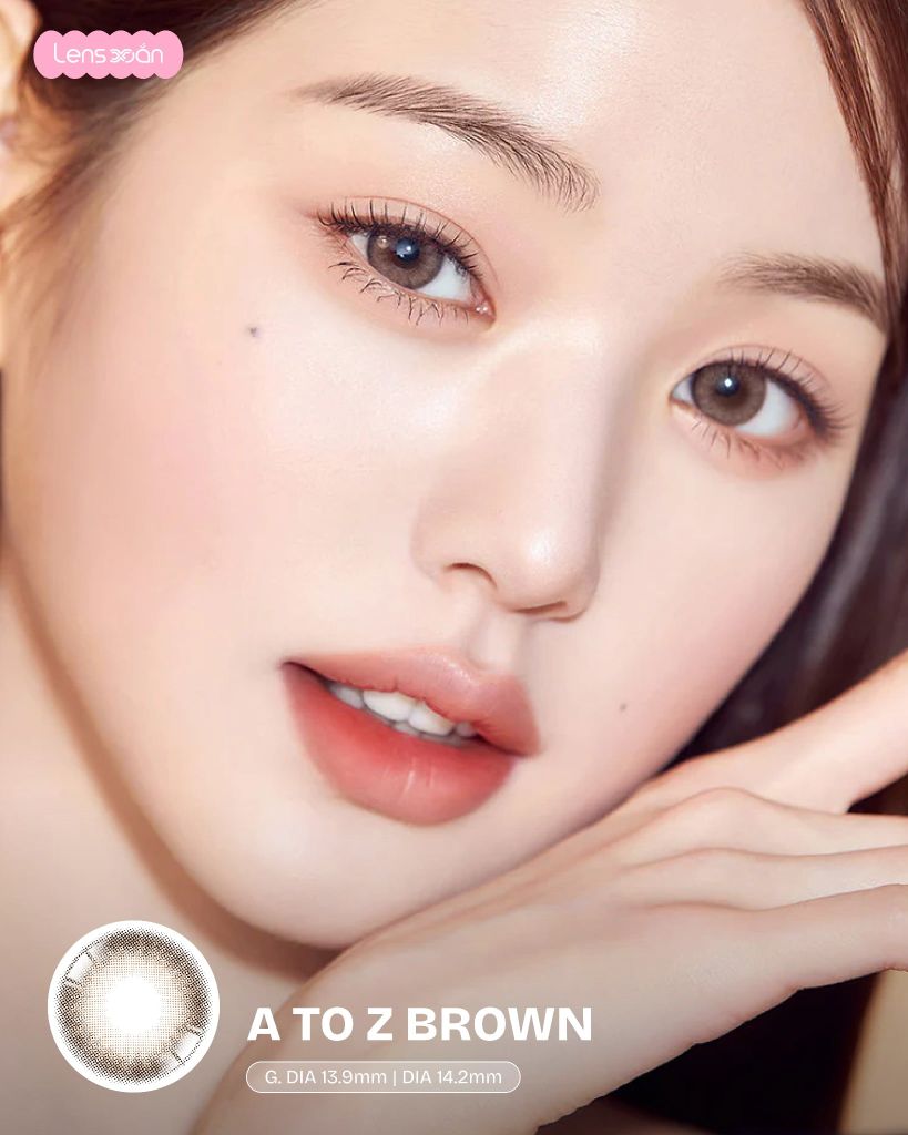 A to Z Kristin Brown lens nâu sữa giãn tròng 13.6mm chính hãng