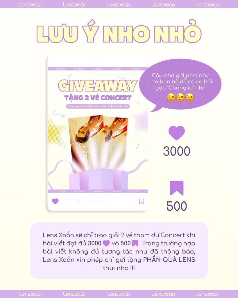 Lens Xoắn – Cơ hội nhận vé concert G-DRAGON miễn phí