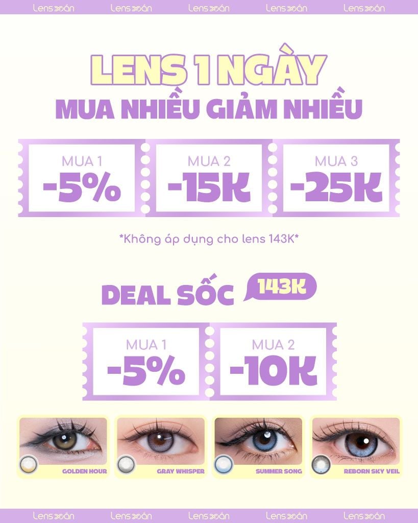 Ưu đãi mua lens 1 ngày – Giảm giá sốc tại Lens Xoắn