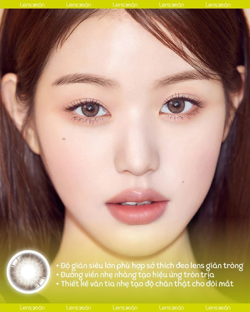 Lens A to Z Brown Hapa Kristin màu nâu choco sữa giãn tròng 13.9mm