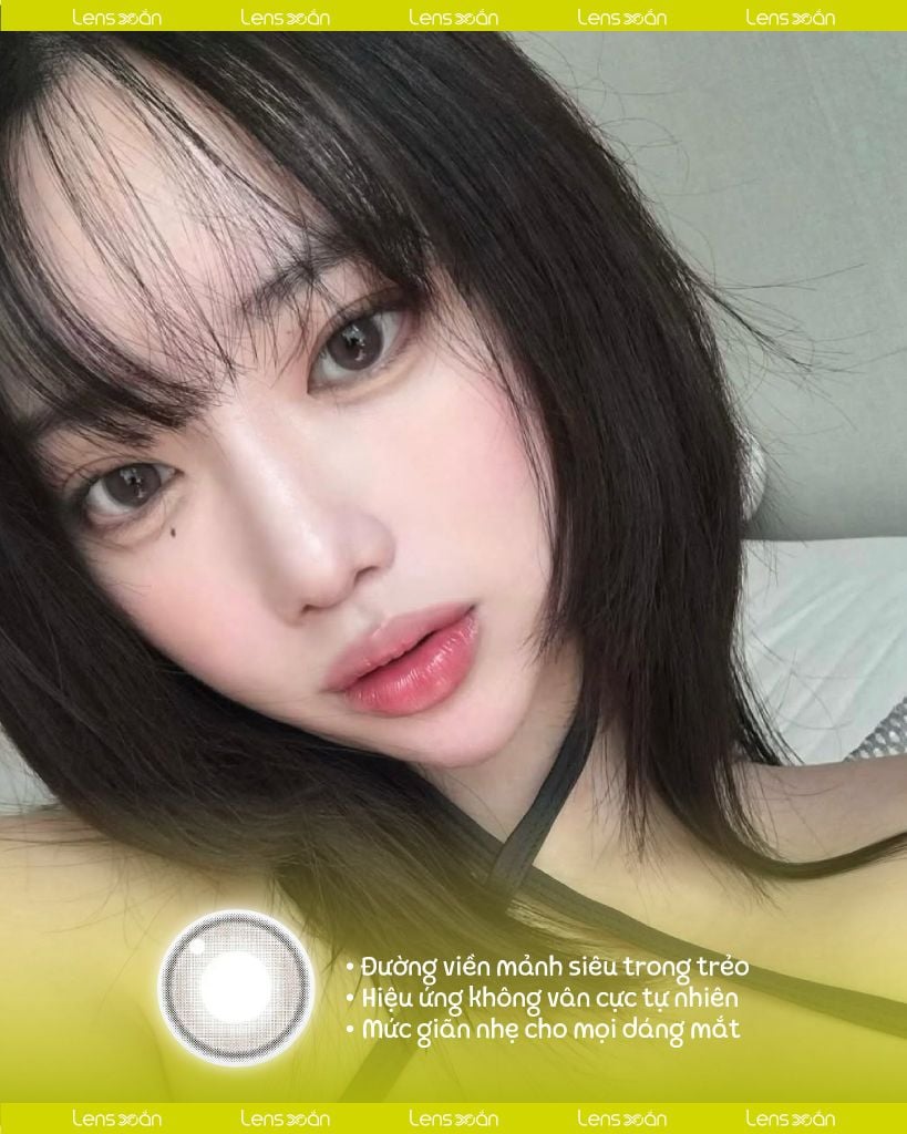 Mottle Peach ROM’U lens nâu cam đào trong veo