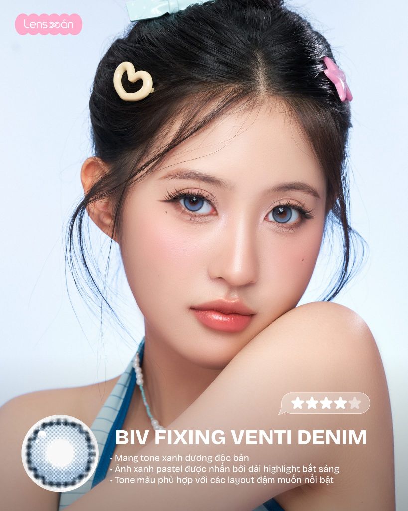BIV Fixing Venti Denim lens xanh denim khóa trục không xoay chính hãng