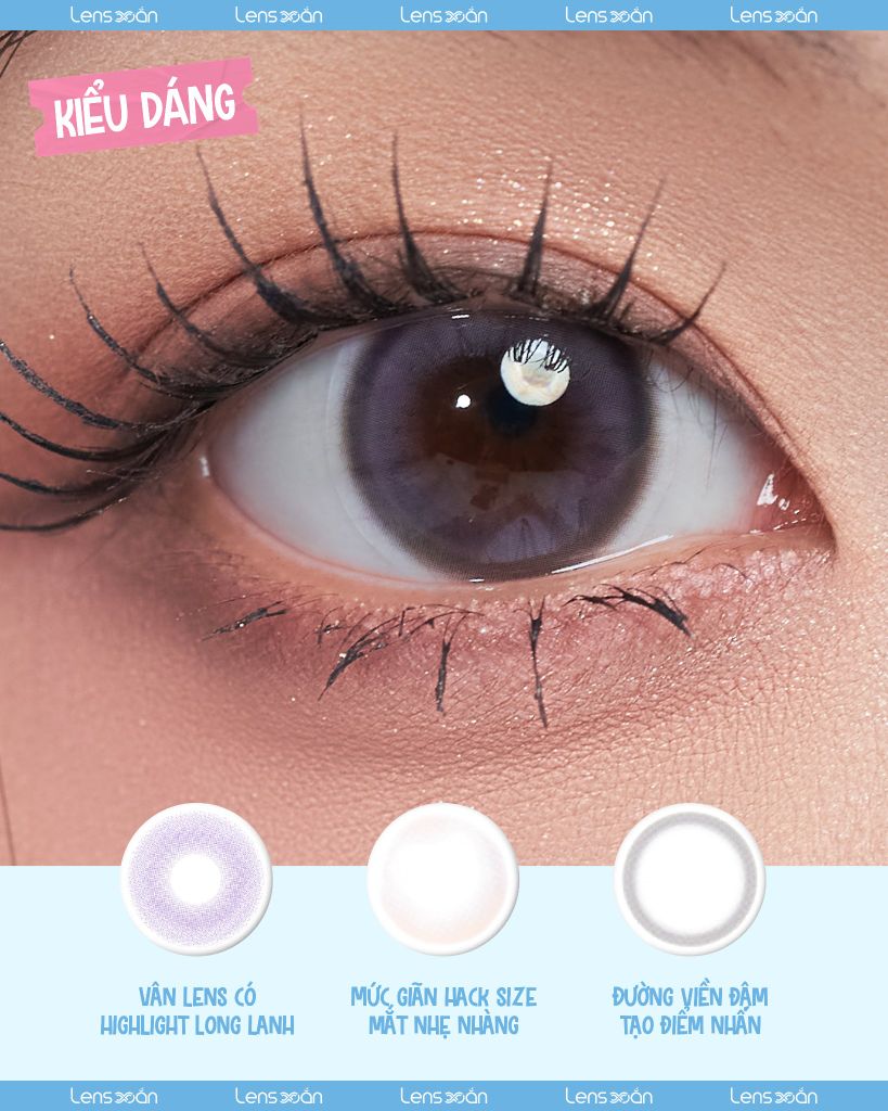 Poble Purple MYFiPN lens tím pastel tự nhiên