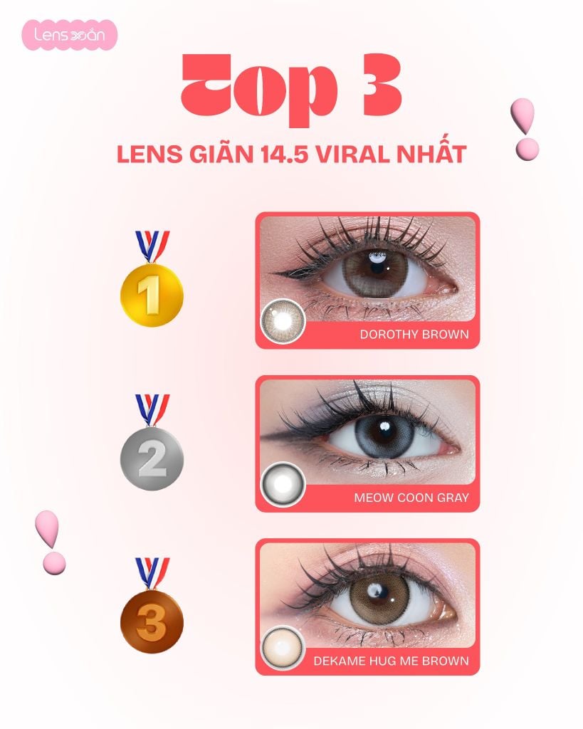 top 3 màu lens theo nhu cầu được yêu thích nhất năm 2025