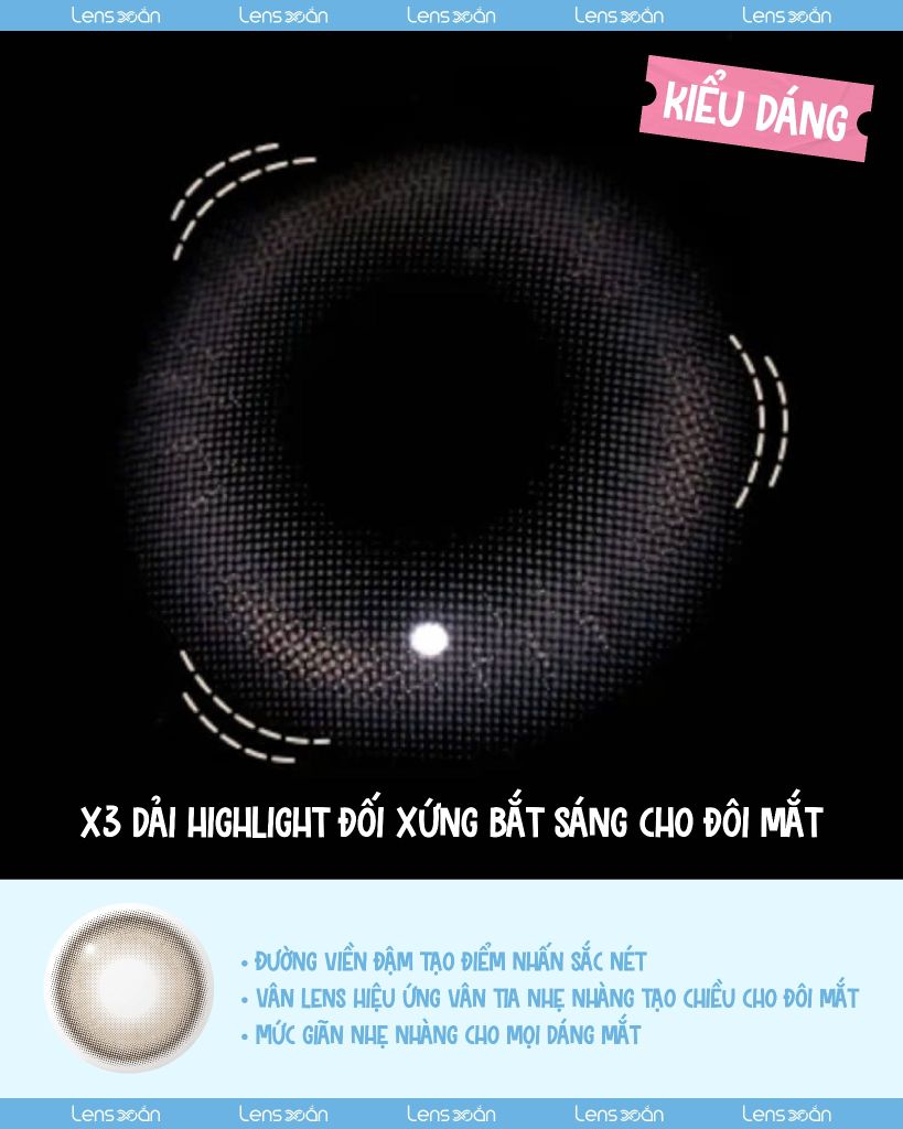 Bean Kristin Raw Brown – Lens nâu vàng hạt dẻ trong veo 1 ngày cho mắt nhạy cảm