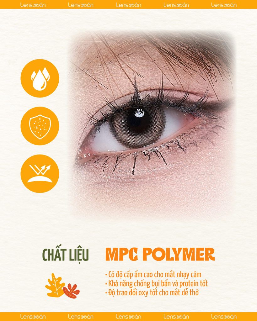 Lens Glint Brown nâu cát lạnh cá tính với viền dày nổi bật