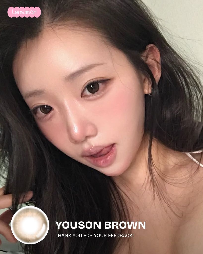 Youson Brown và Vintage Black lens Me giãn tròng tự nhiên 14.3mm