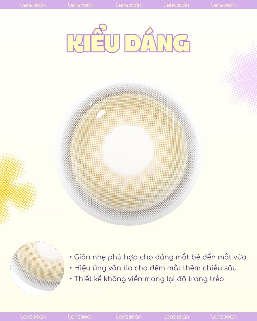 Lens BADCAT BEIGE Idol Lens màu nâu bơ lạnh pha ánh vàng tự nhiên, chất liệu Hydrogel cao cấp