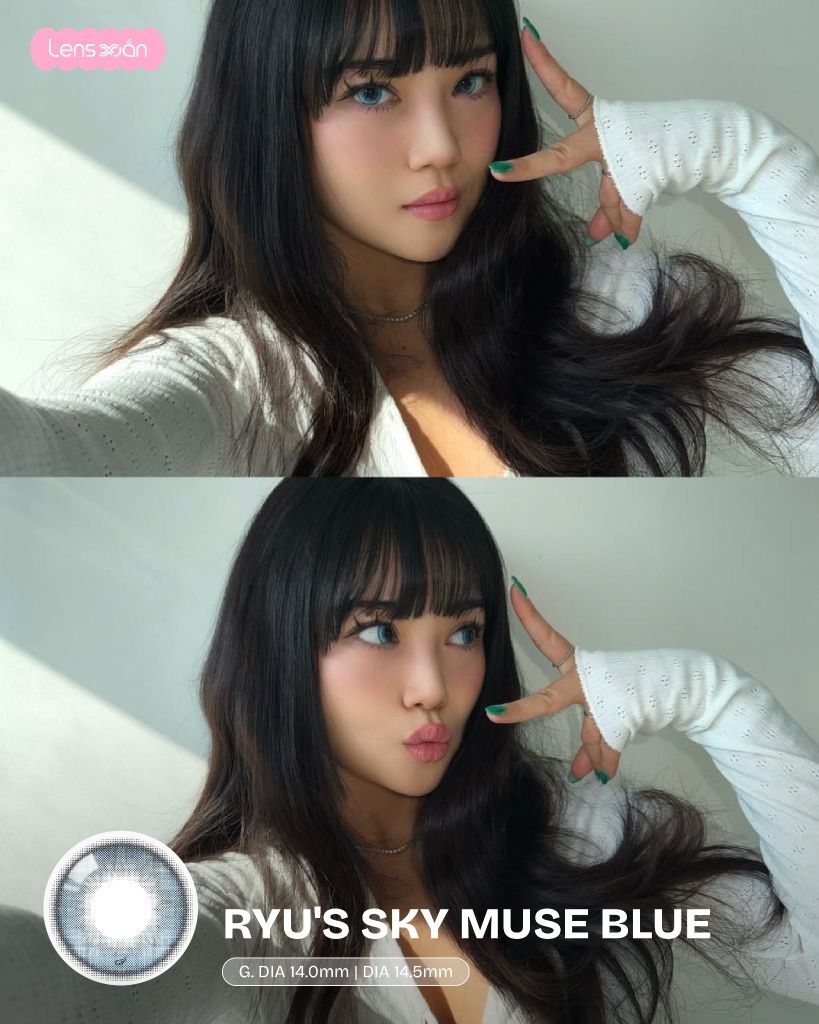 Ryu’s Sky Muse Blue lens xanh biển giãn tròng 14.5mm chính hãng