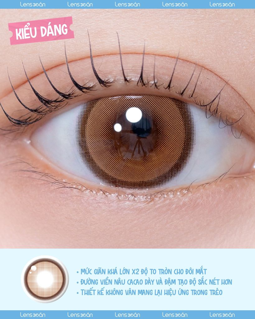 Lens COBEE BEIGE MYFIPN nâu caramel ánh cam giãn tròng tự nhiên
