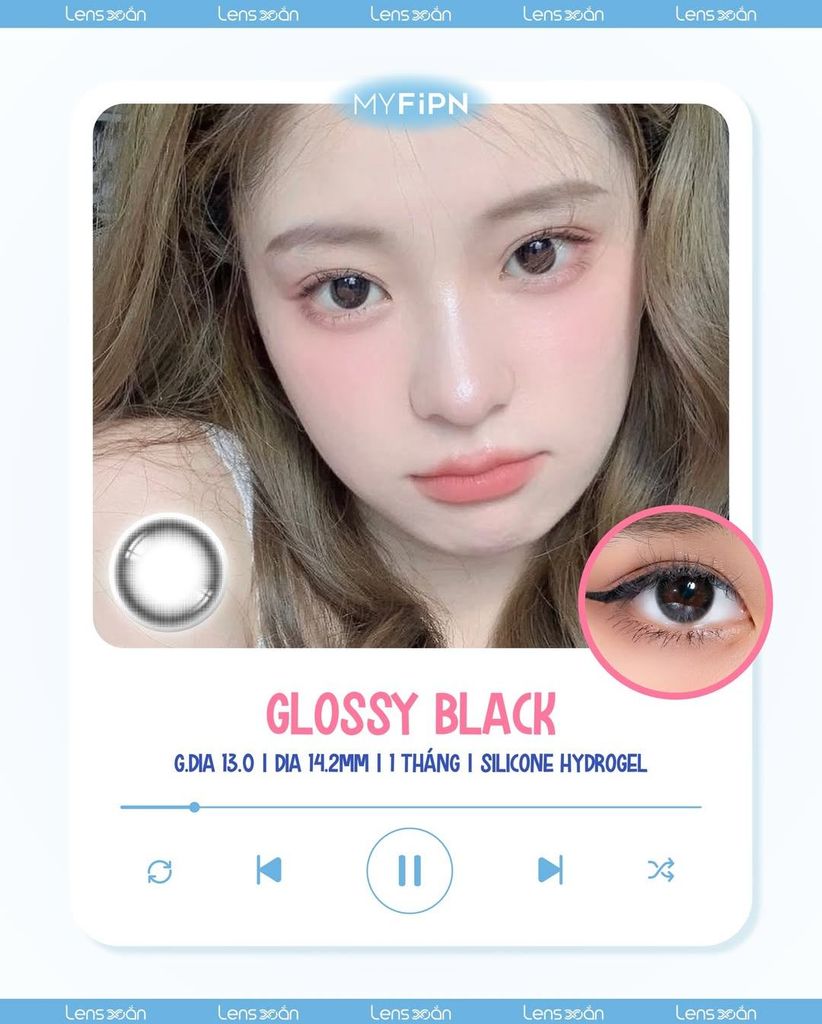 BST lens đen giãn tròng on trend 2025 tại Lens Xoắn