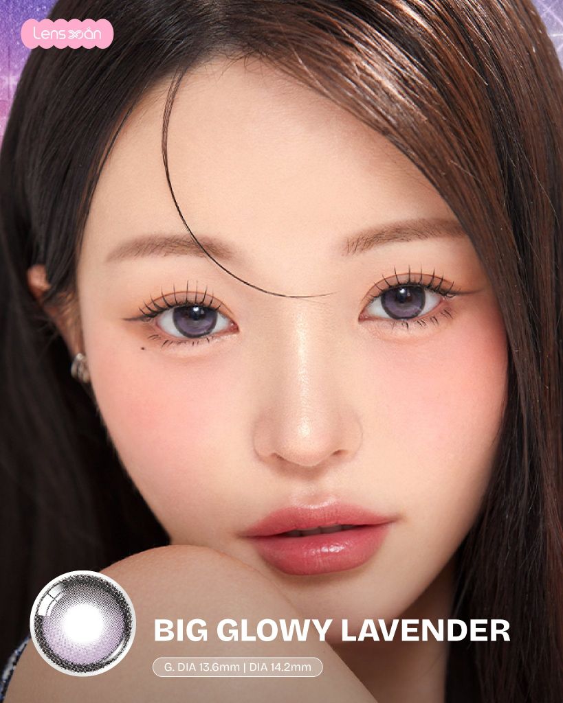 Big Glowy Lavender Olens lens tím pastel hiệu ứng hai dải màu
