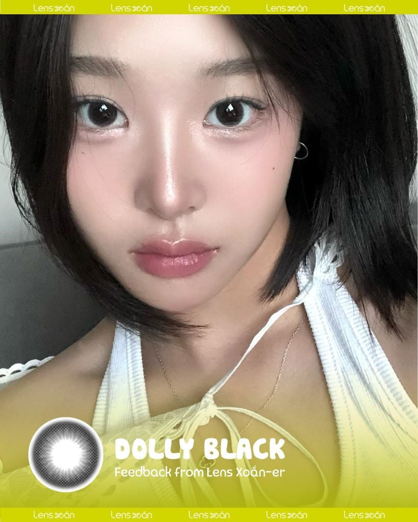 So sánh lens đen Glossy Black và Dolly Black hot trend 2025
