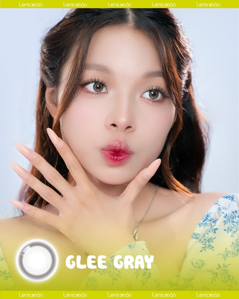 GLEE Gray OLOLA lens xám ánh sữa tự nhiên glowy.